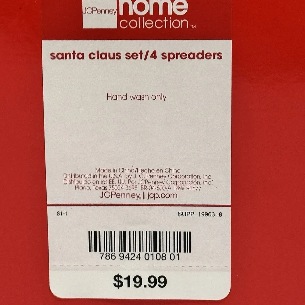 Set 4 Stainless Steel Knives Spreaders Christmas Merry JCPenny 5